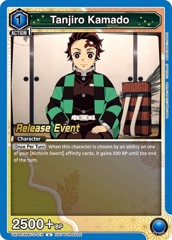 Tanjiro Kamado UEPR/KMY-3-015 card from UEX05BT: Demon Slayer: Kimetsu no Yaiba Vol.2 Release Event Cards