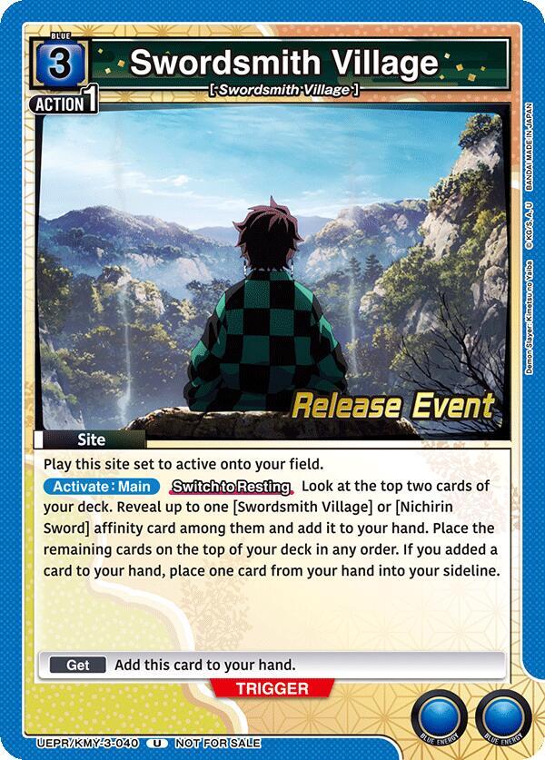Swordsmith Village UEPR/KMY-3-040 card from UEX05BT: Demon Slayer: Kimetsu no Yaiba Vol.2 Release Event Cards