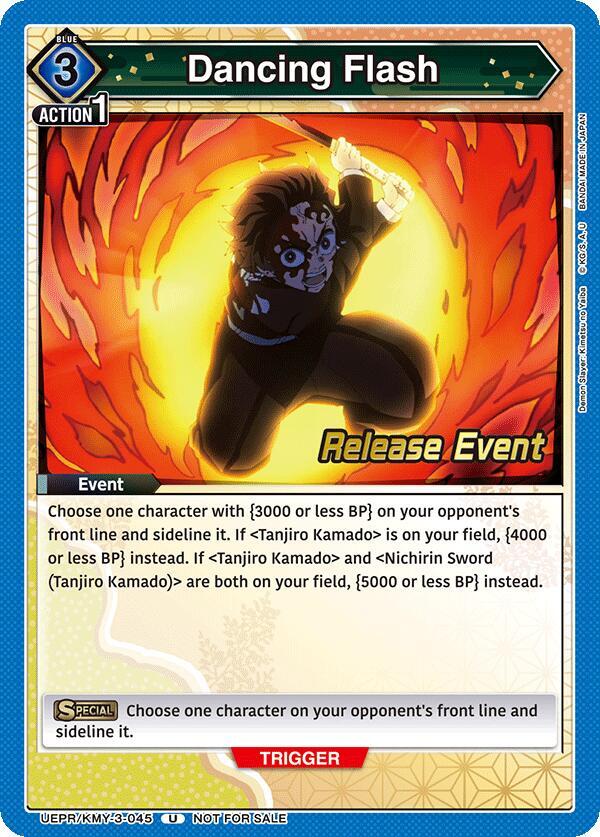 Dancing Flash UEPR/KMY-3-045 card from UEX05BT: Demon Slayer: Kimetsu no Yaiba Vol.2 Release Event Cards