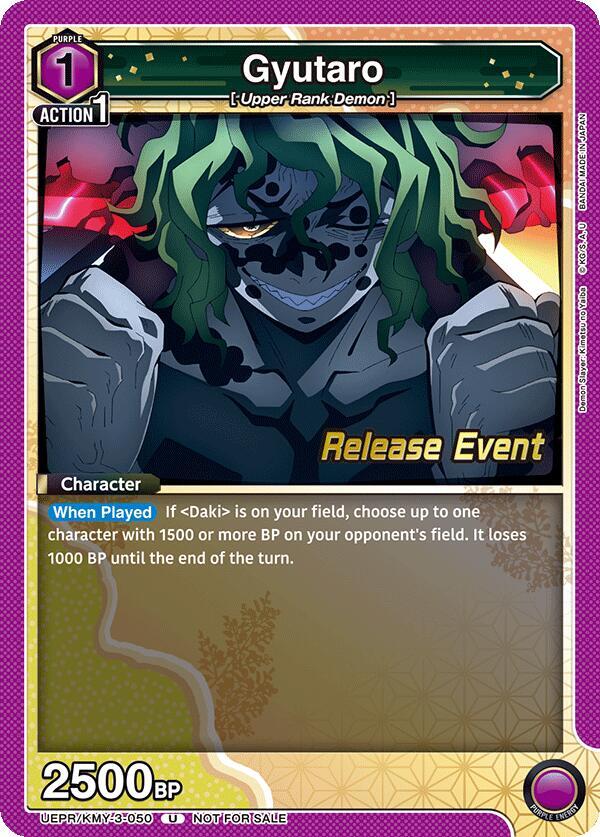 Gyutaro UEPR/KMY-3-050 card from UEX05BT: Demon Slayer: Kimetsu no Yaiba Vol.2 Release Event Cards