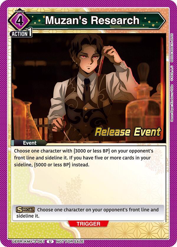 Muzan's Research UEPR/KMY-3-061 card from UEX05BT: Demon Slayer: Kimetsu no Yaiba Vol.2 Release Event Cards