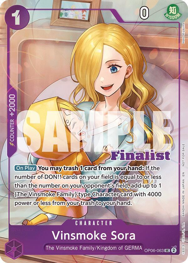Vinsmoke Sora (CS 25-26 Finalist Card Set 2) OP06-063 card from One Piece Promotion Cards