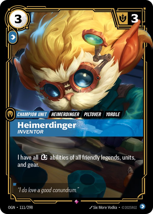 Heimerdinger - Inventor 111/298 card from Riftbound Judge Promotional Cards