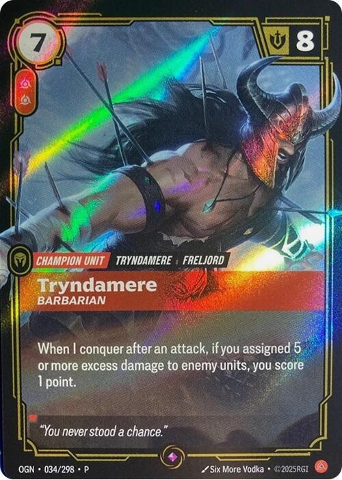 Tryndamere - Barbarian 034/298 card from Riftbound Organized Play Promotional Cards