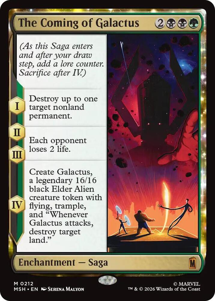 The Coming of Galactus 212 card from Marvel Super Heroes