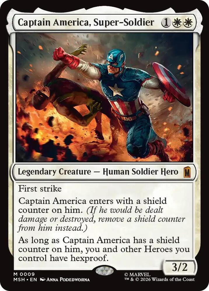 Captain America, Super-Soldier 9 card from Marvel Super Heroes