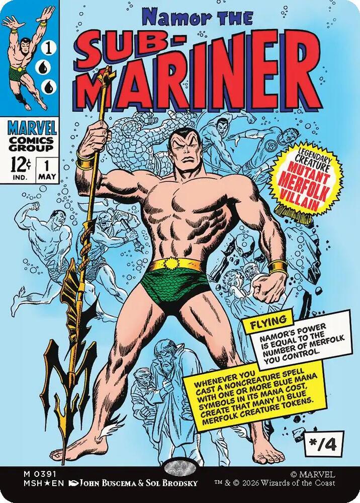 Namor the Sub-Mariner (Borderless) 391 card from Marvel Super Heroes