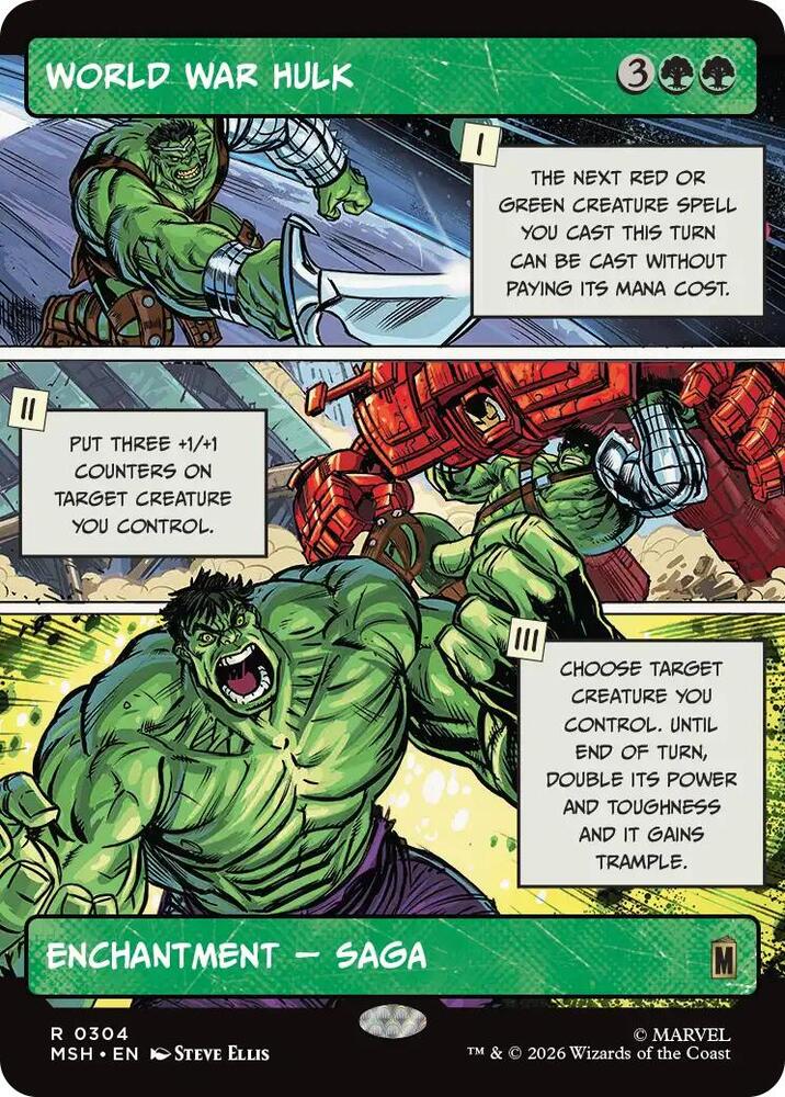 World War Hulk (Borderless) 304 card from Marvel Super Heroes