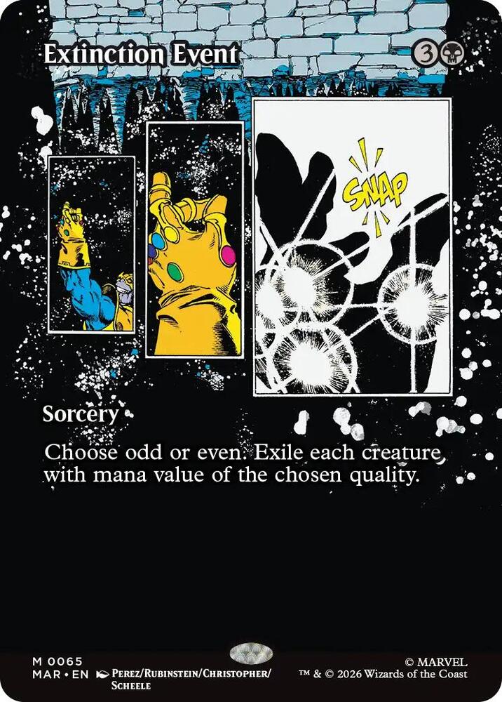 Extinction Event (Borderless) 65 card from Marvel Universe Eternal-Legal