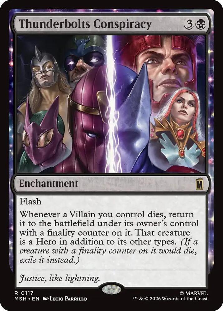 Thunderbolts Conspiracy 117 card from Marvel Super Heroes