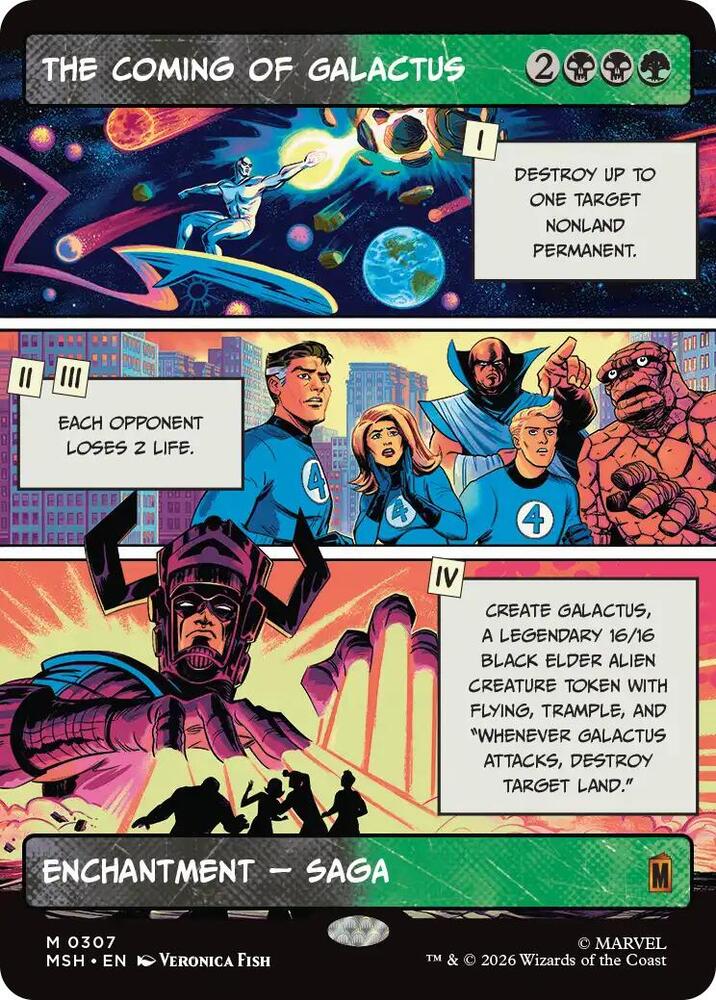 The Coming of Galactus (Borderless) 307 card from Marvel Super Heroes