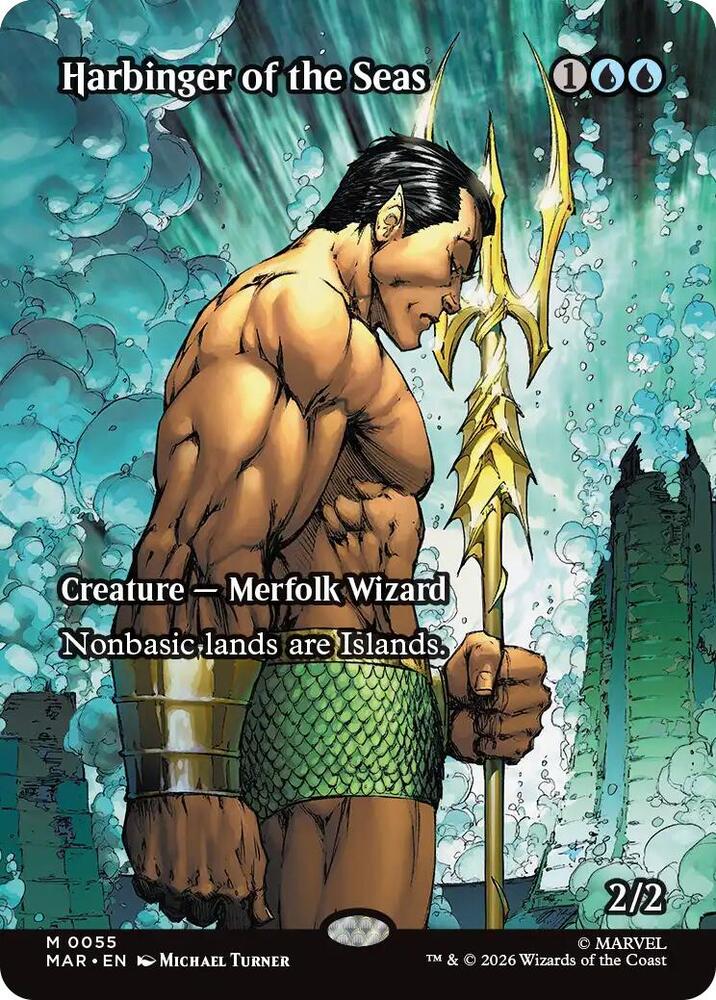 Harbinger of the Seas (Borderless) 55 card from Marvel Universe Eternal-Legal