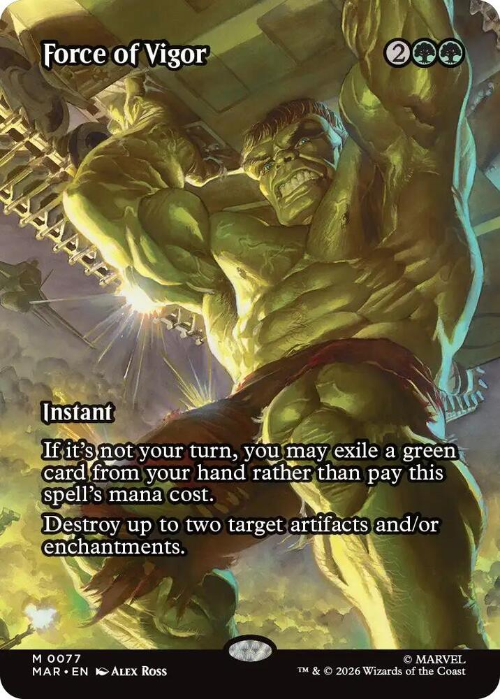 Force of Vigor (Borderless) 77 card from Marvel Universe Eternal-Legal