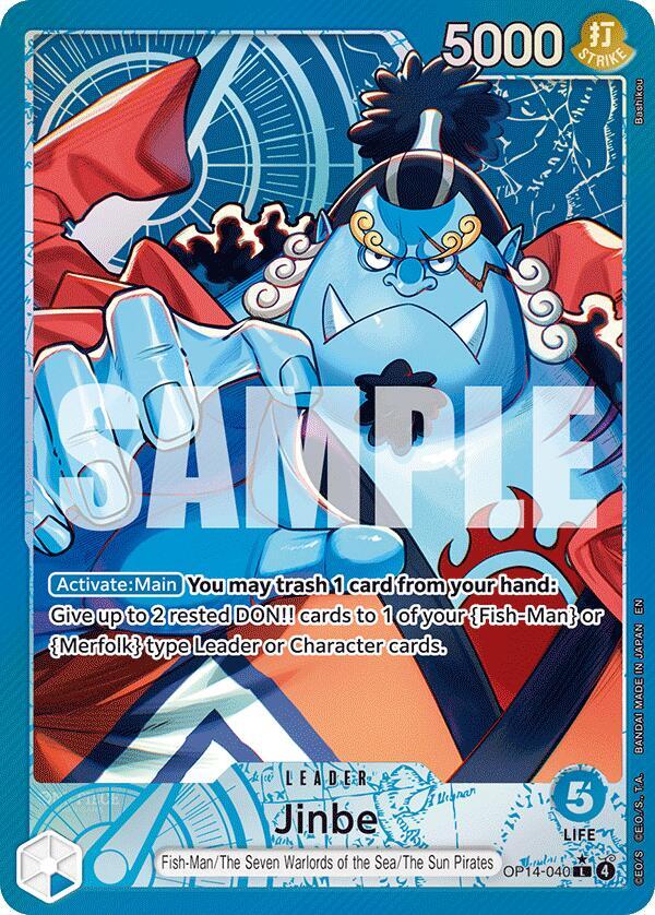 Jinbe (Alternate Art) OP14-040 card from The Azure Sea's Seven