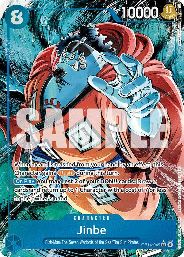 Jinbe (Alternate Art) OP14-049 card from The Azure Sea's Seven