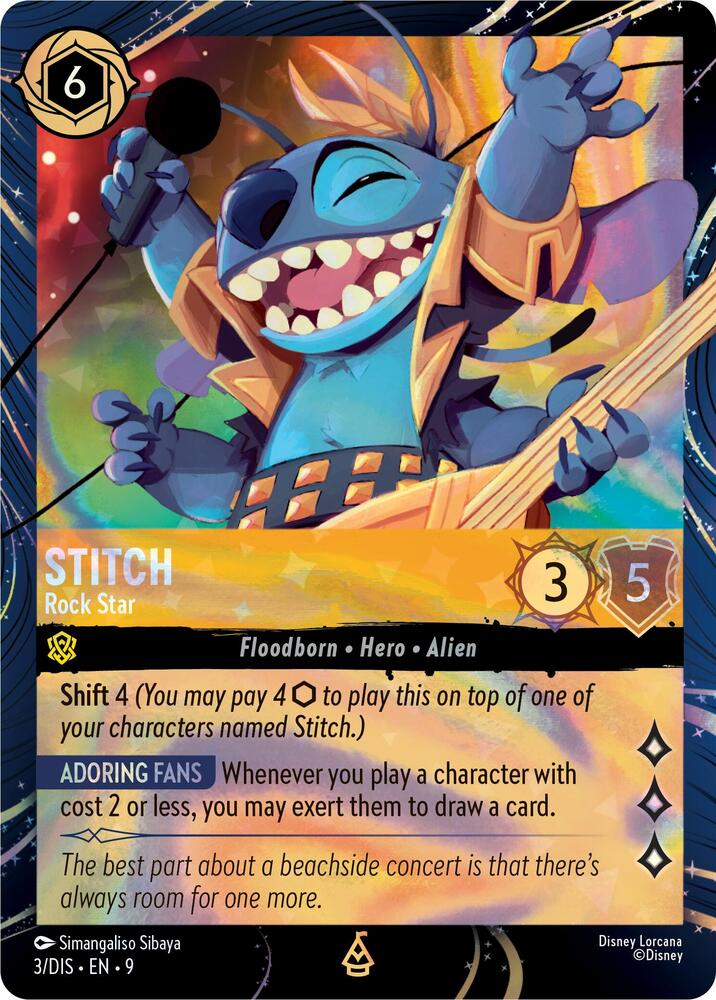 Stitch - Rock Star 3 card from Disney Lorcana Promo Cards