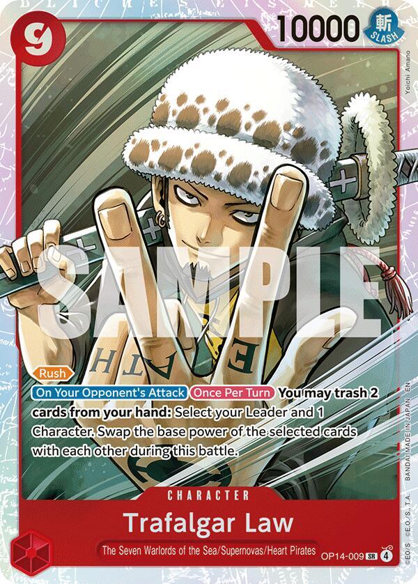 Trafalgar Law OP14-009 card from The Azure Sea's Seven