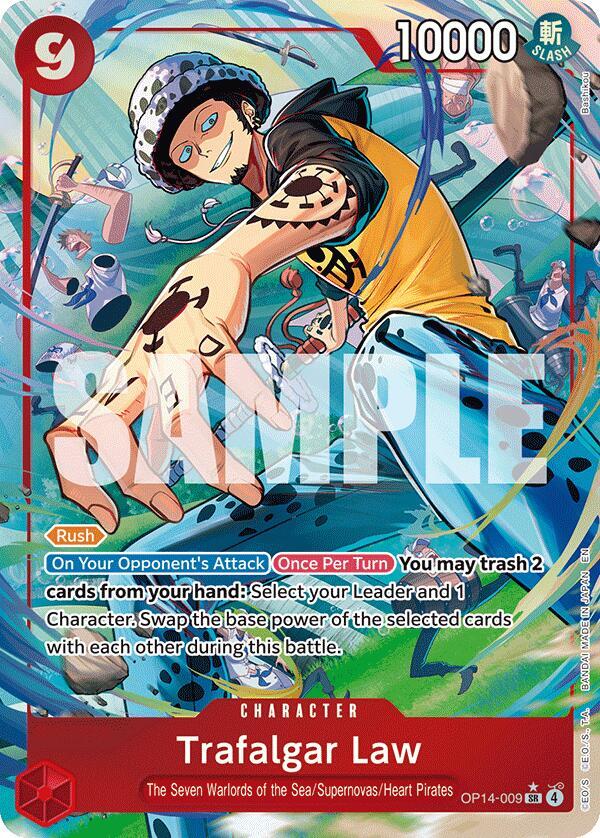 Trafalgar Law (Alternate Art) OP14-009 card from The Azure Sea's Seven