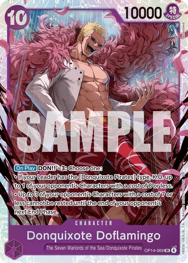 Donquixote Doflamingo OP14-069 card from The Azure Sea's Seven