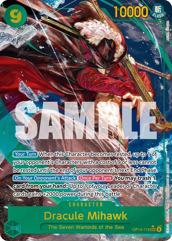 Dracule Mihawk (Alternate Art) OP14-119 card from The Azure Sea's Seven