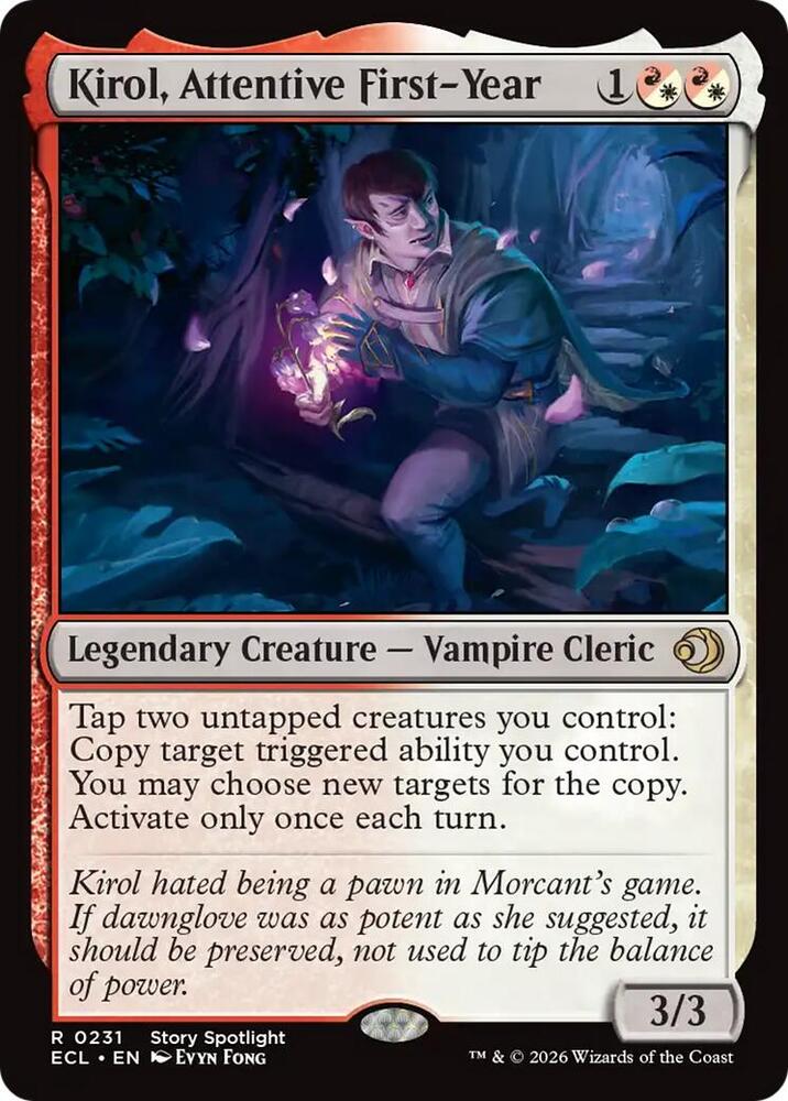 Kirol, Attentive First-Year 231 card from Lorwyn Eclipsed