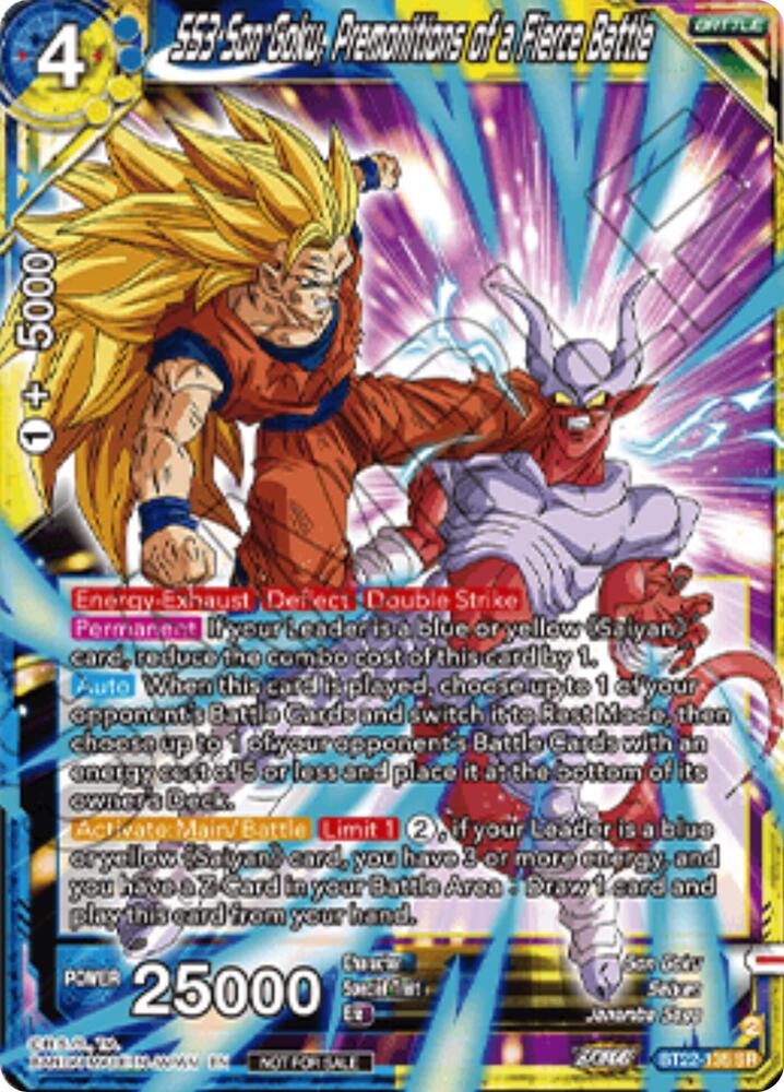 SS3 Son Goku, Premonitions of a Fierce Battle (Championship 2025 Finals Pack) BT22-135 card from Tournament Promotion Cards