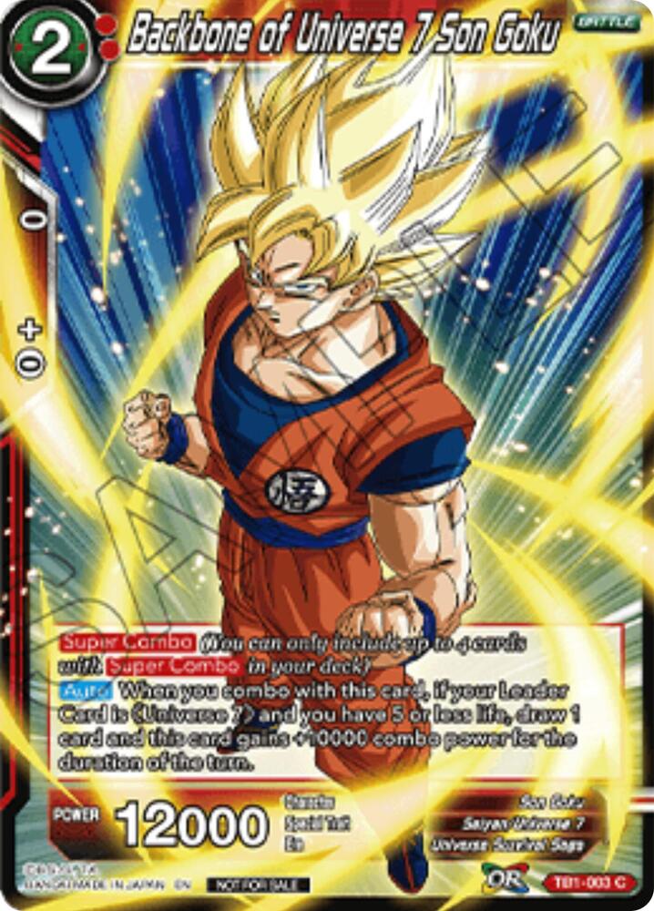 Backbone of Universe 7 Son Goku (Championship 2025 Finals Pack) TB1-003 card from Tournament Promotion Cards