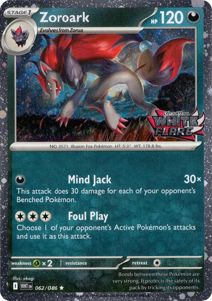 Zoroark (White Flare Stamped) 062/086 card from Miscellaneous Cards & Products