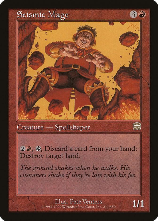 Seismic Mage 211 card from Mercadian Masques