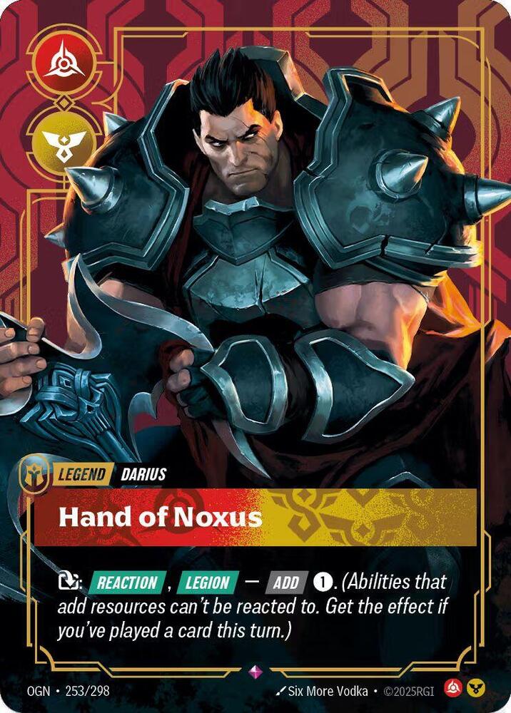 Darius - Hand of Noxus (Metal) 253/298 card from Riftbound Organized Play Promotional Cards