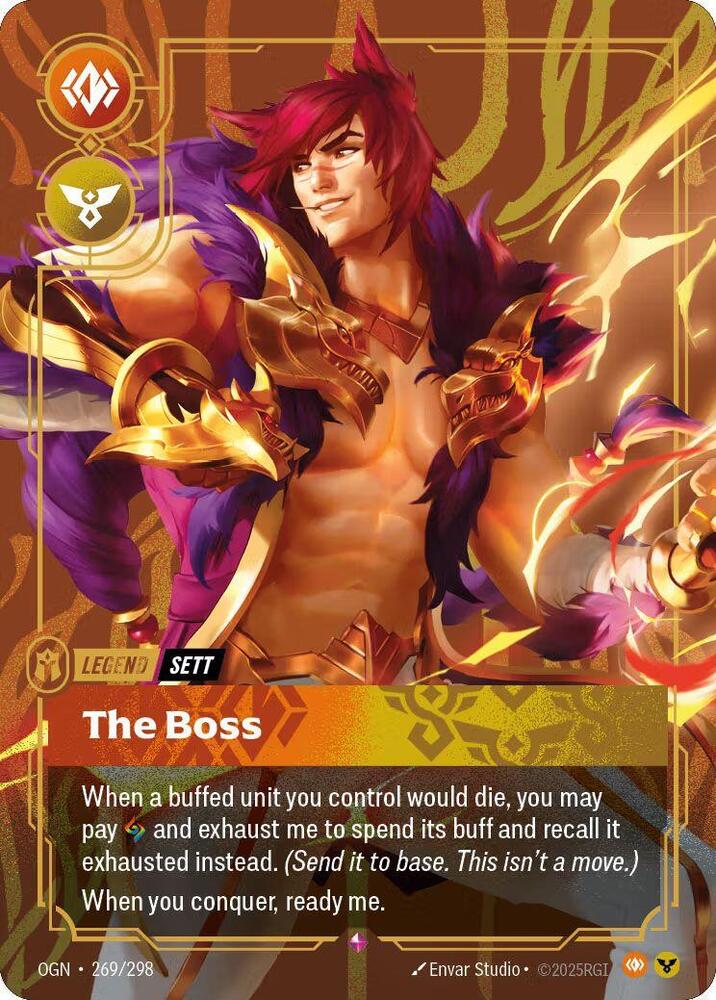 Sett - The Boss (Metal) 269/298 card from Riftbound Organized Play Promotional Cards