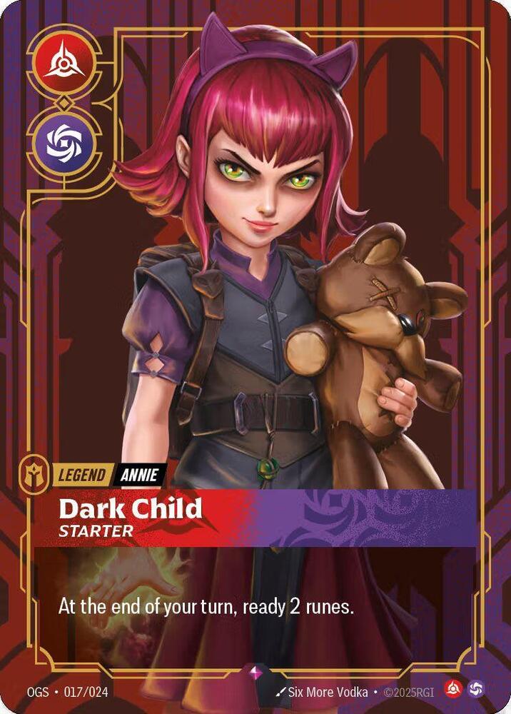 Annie - Dark Child (Metal) 017/024 card from Riftbound Organized Play Promotional Cards