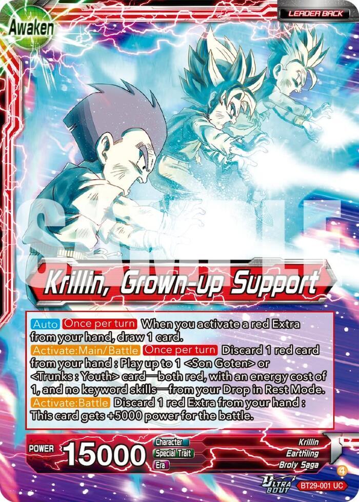 Krillin // Krillin, Grown-up Support BT29-001 card from Fearsome Rivals