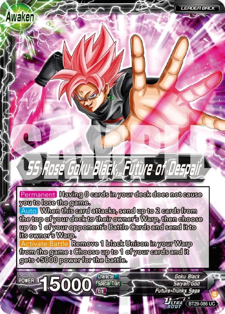 Goku Black // SS Rose Goku Black, Future of Despair BT29-086 card from Fearsome Rivals