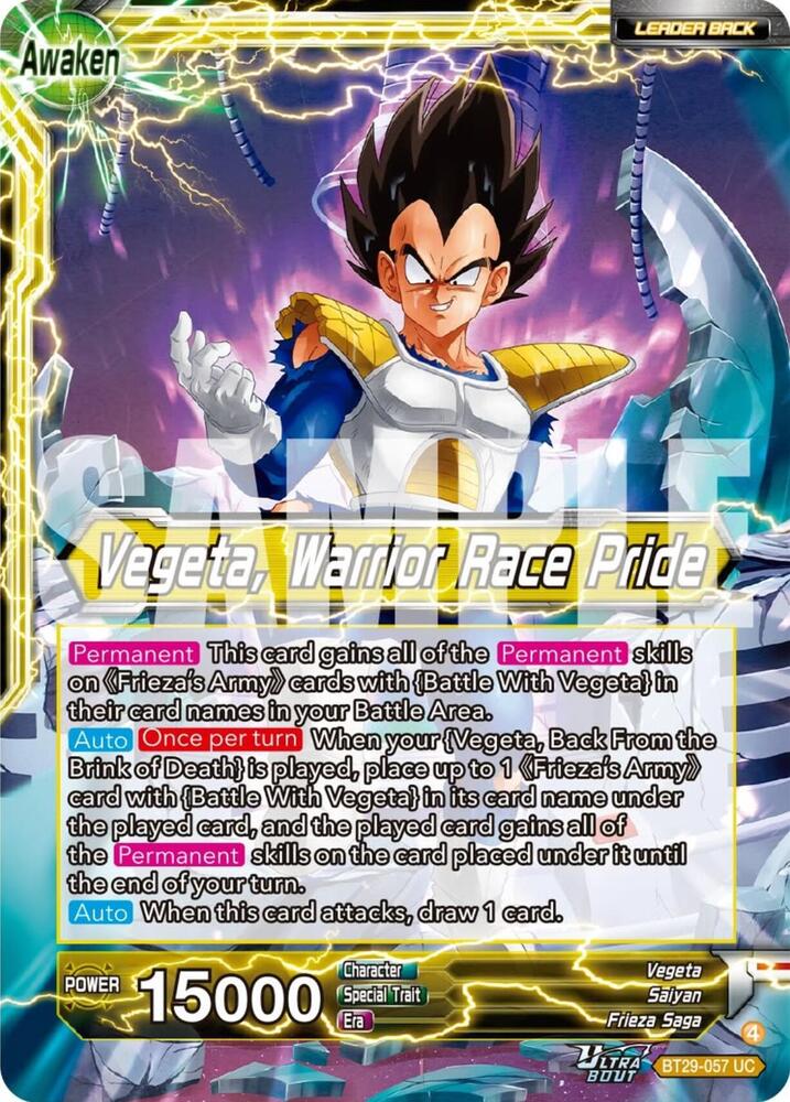 Vegeta // Vegeta, Warrior Race Pride BT29-057 card from Fearsome Rivals