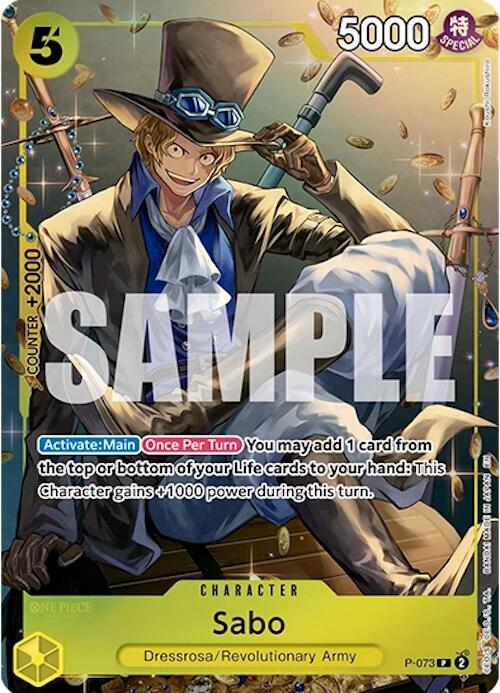 Sabo (Tin Pack Set Vol. 2) P-073 card from One Piece Promotion Cards