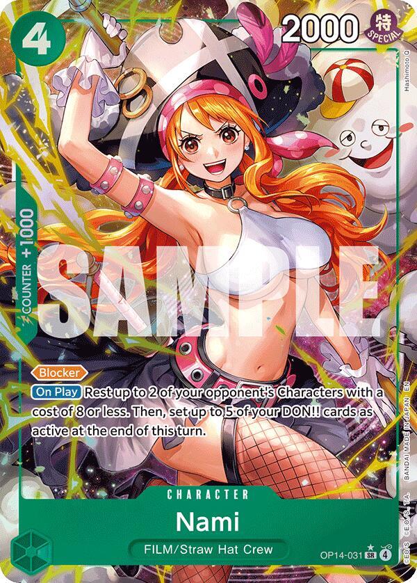 Nami (Alternate Art) OP14-031 card from The Azure Sea's Seven