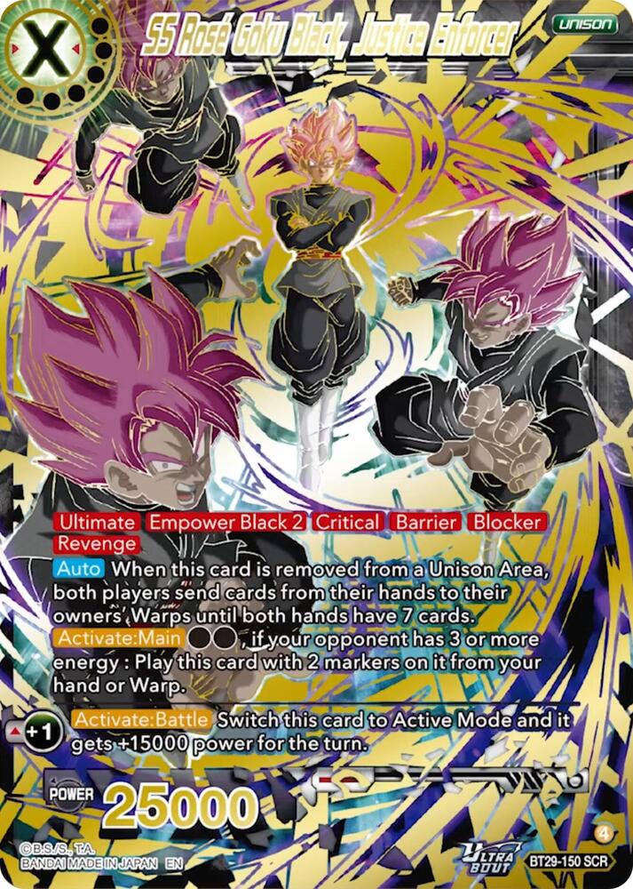 SS Rose Goku Black, Justice Enforcer BT29-150 card from Fearsome Rivals