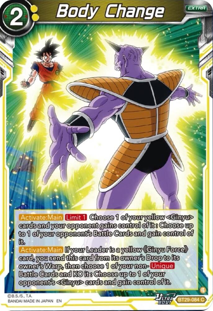 Body Change BT29-084 card from Fearsome Rivals