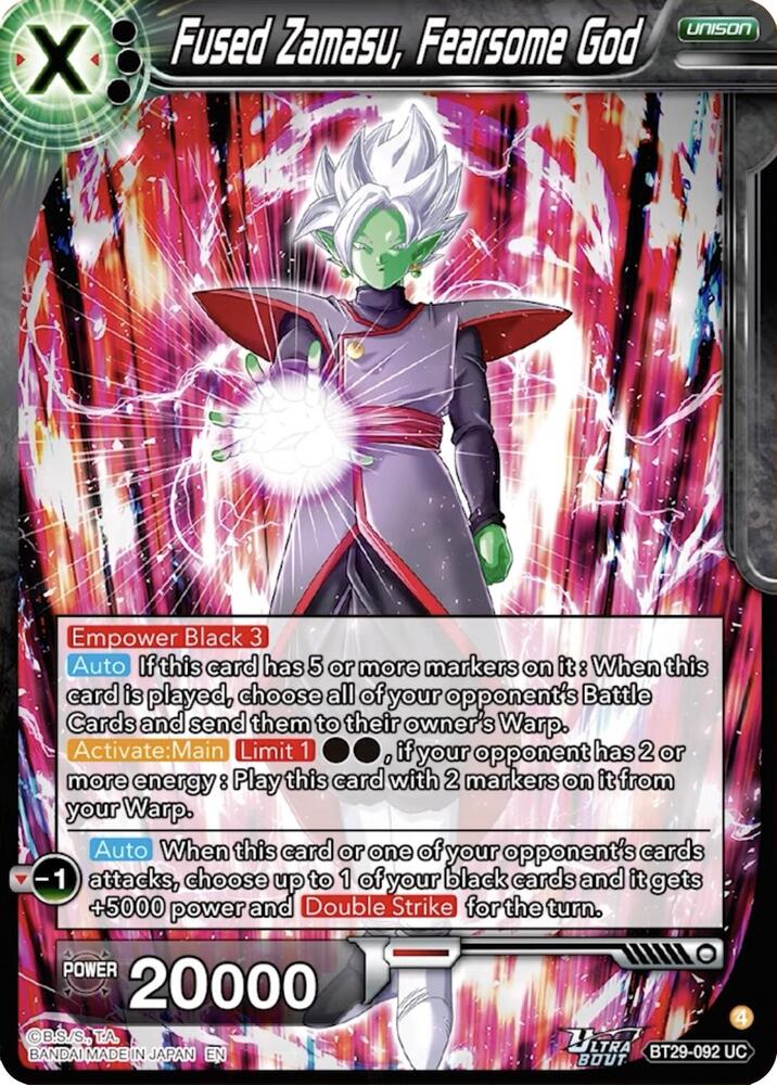 Fused Zamasu, Fearsome God BT29-092 card from Fearsome Rivals