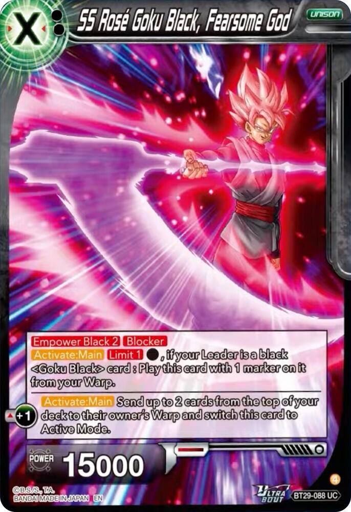 SS Rose Goku Black, Fearsome God BT29-088 card from Fearsome Rivals