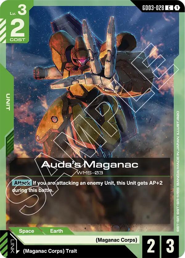 Auda's Maganac GD03-028 card from Steel Requiem