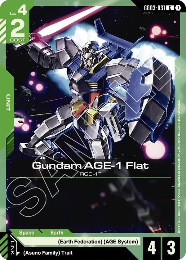 Gundam AGE-1 Flat GD03-031 card from Steel Requiem
