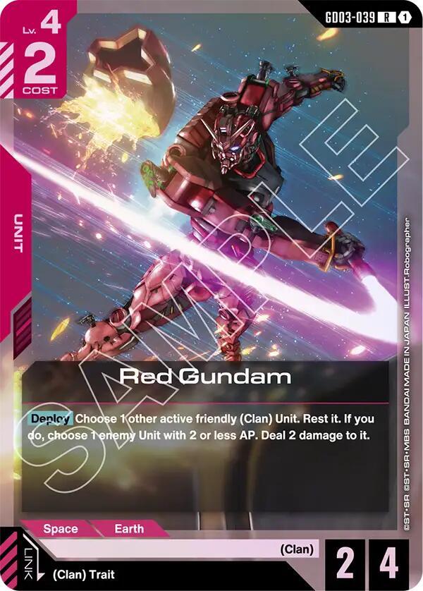 Red Gundam GD03-039 card from Steel Requiem