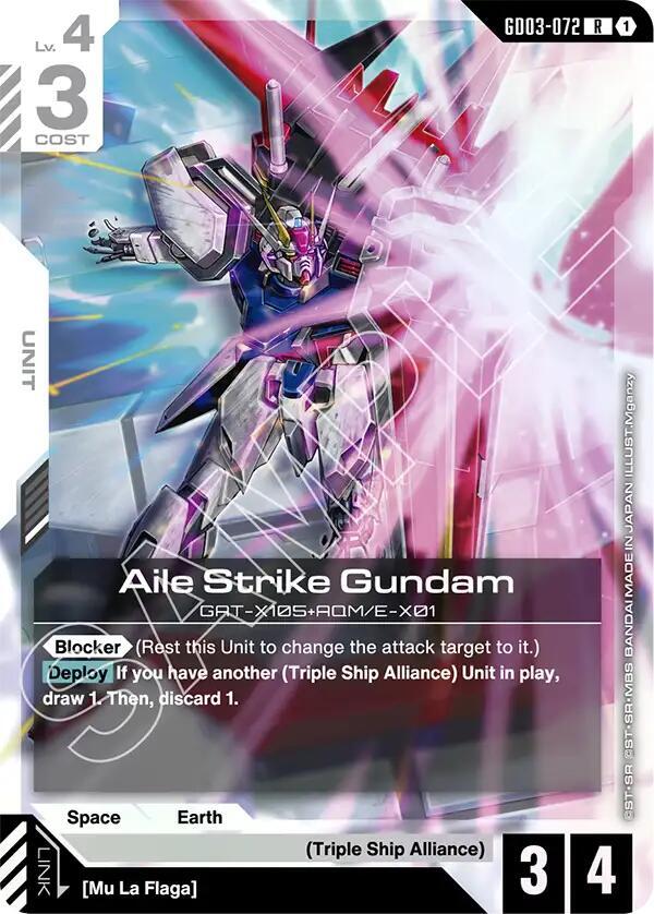 Aile Strike Gundam GD03-072 card from Steel Requiem