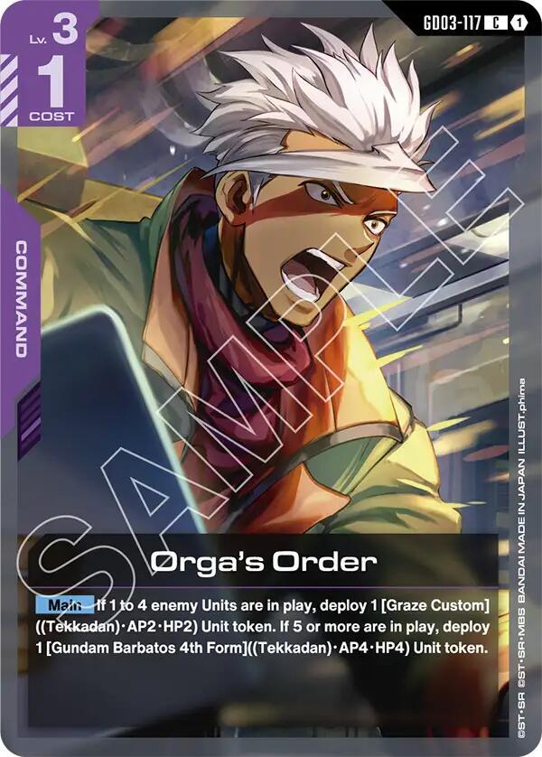 Orga's Order GD03-117 card from Steel Requiem