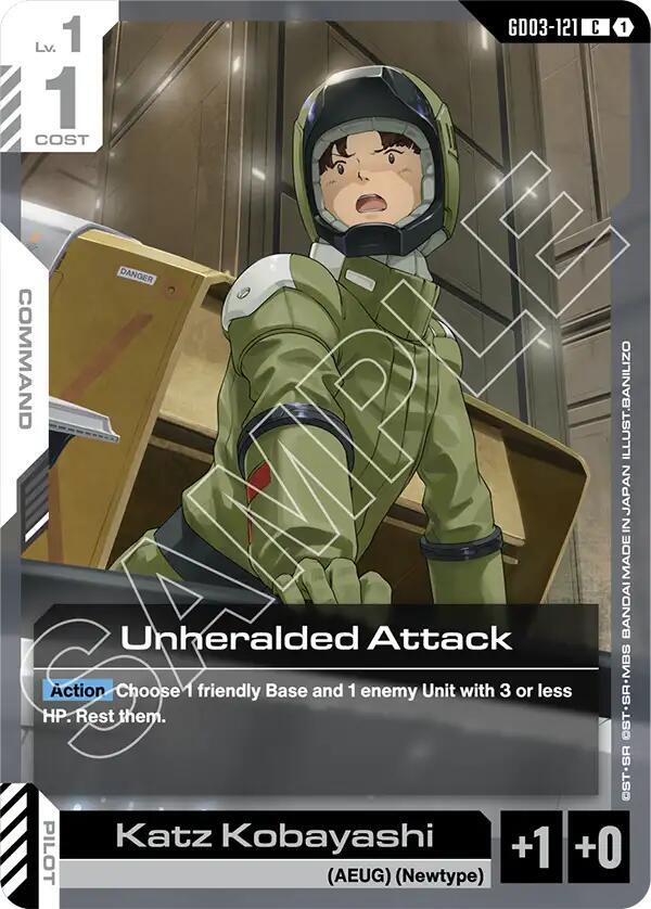 Unheralded Attack GD03-121 card from Steel Requiem