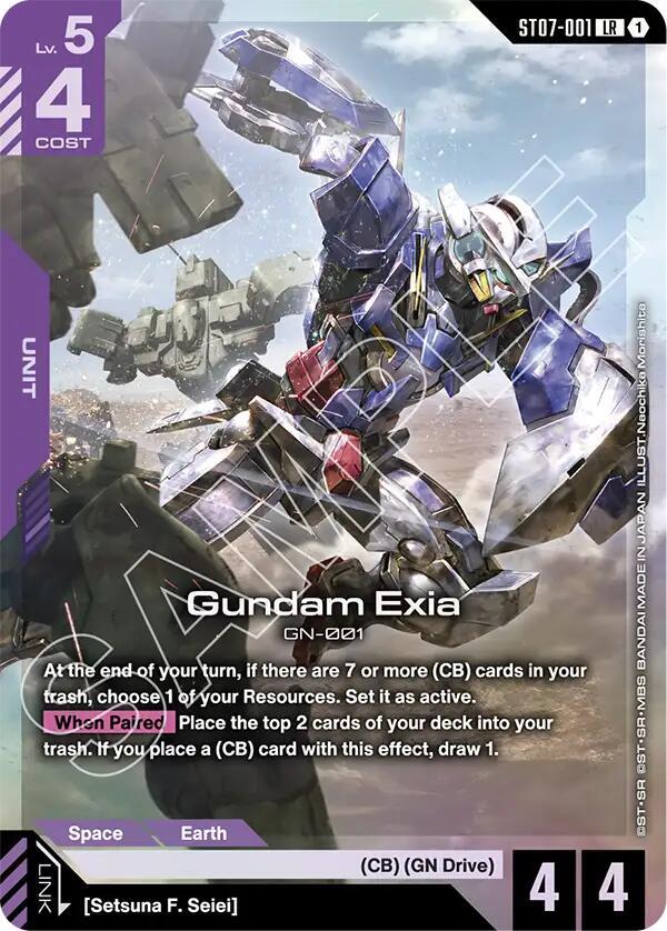 Gundam Exia ST07-001 card from Starter Deck 07: Celestial Drive