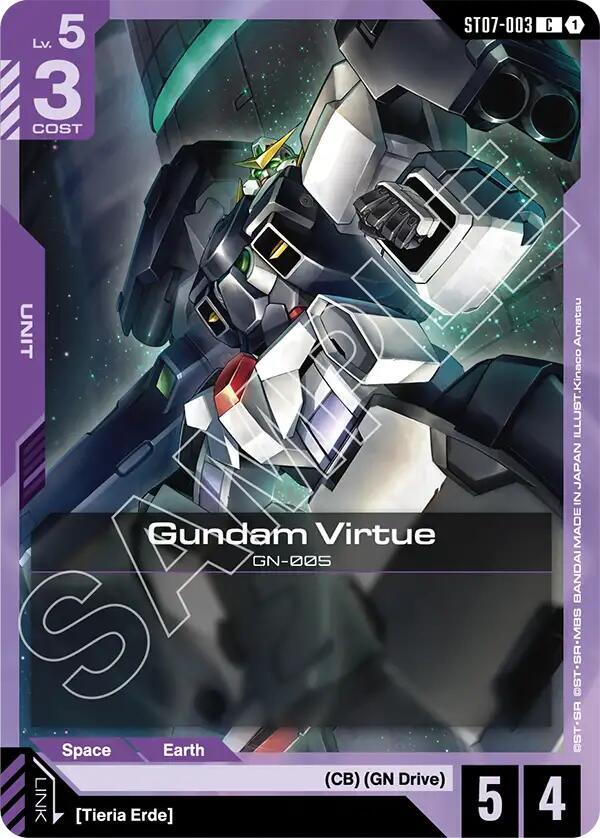 Gundam Virtue ST07-003 card from Starter Deck 07: Celestial Drive