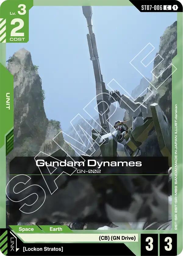 Gundam Dynames ST07-006 card from Starter Deck 07: Celestial Drive